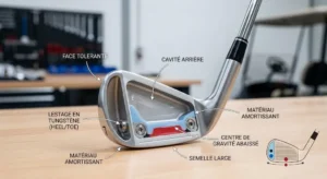 3 - Illustration de la structure d'un fer de golf débutant avec cavité arrière tolérante