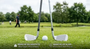 4 - Comparaison entre manche en graphite et manche en acier pour fers de golf débutant