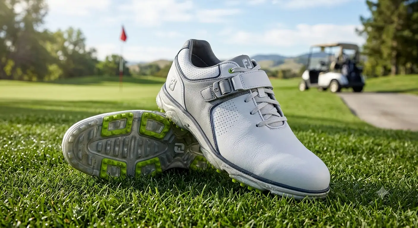 Scarpe da golf spikeless da uomo in pelle impermeabile per campi da gioco bagnati