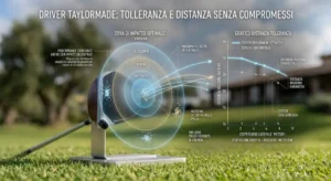 Grafico illustrativo sulla tolleranza e la massima distanza garantite dal driver TaylorMade