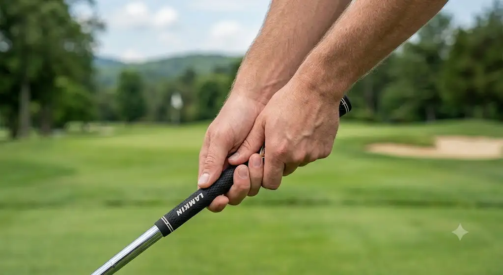 Positionnement correct des mains sur un grip de golf standard